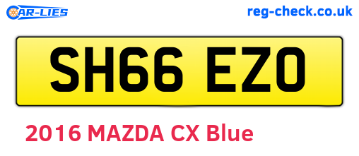 SH66EZO are the vehicle registration plates.