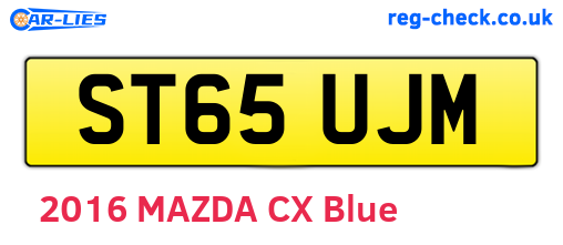 ST65UJM are the vehicle registration plates.