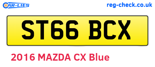 ST66BCX are the vehicle registration plates.