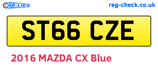 ST66CZE are the vehicle registration plates.
