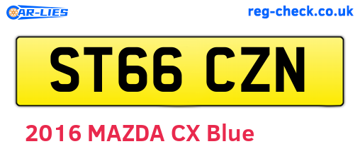 ST66CZN are the vehicle registration plates.