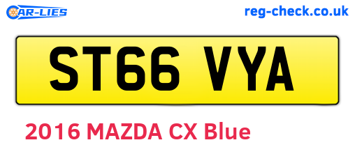 ST66VYA are the vehicle registration plates.