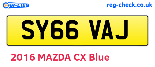 SY66VAJ are the vehicle registration plates.