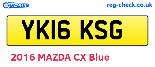 YK16KSG are the vehicle registration plates.