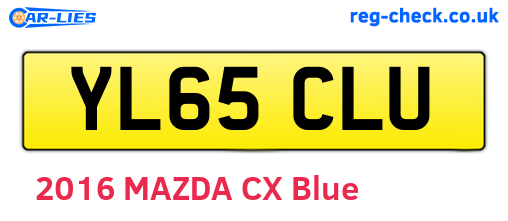 YL65CLU are the vehicle registration plates.