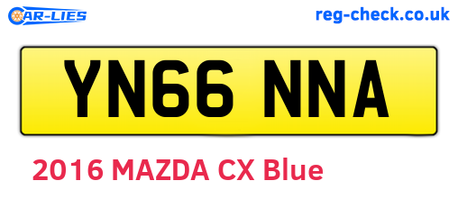 YN66NNA are the vehicle registration plates.
