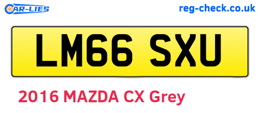 LM66SXU are the vehicle registration plates.