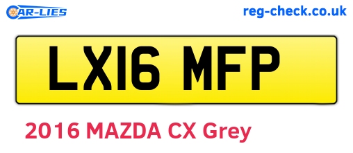 LX16MFP are the vehicle registration plates.