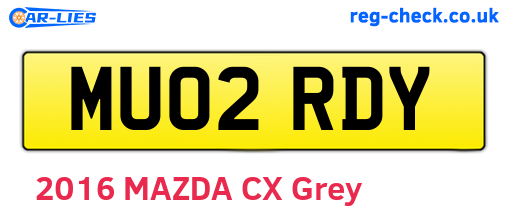 MU02RDY are the vehicle registration plates.
