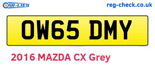 OW65DMY are the vehicle registration plates.