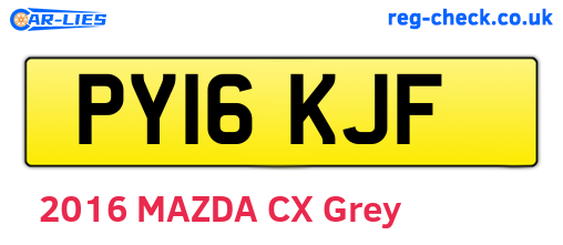 PY16KJF are the vehicle registration plates.