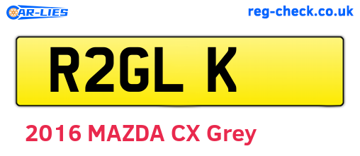 R2GLK are the vehicle registration plates.