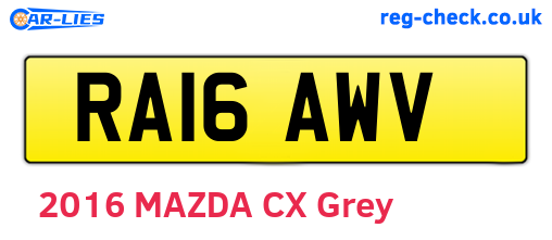 RA16AWV are the vehicle registration plates.
