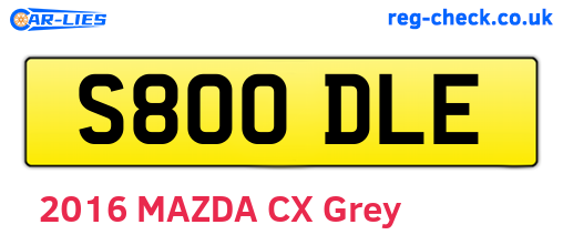 S800DLE are the vehicle registration plates.