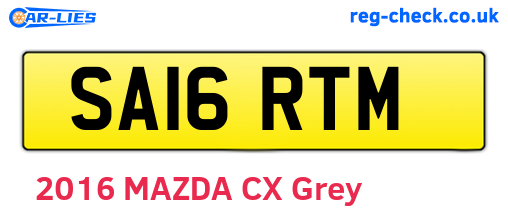 SA16RTM are the vehicle registration plates.