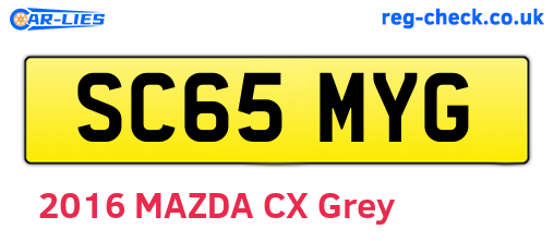 SC65MYG are the vehicle registration plates.