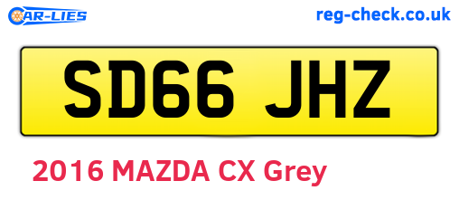 SD66JHZ are the vehicle registration plates.