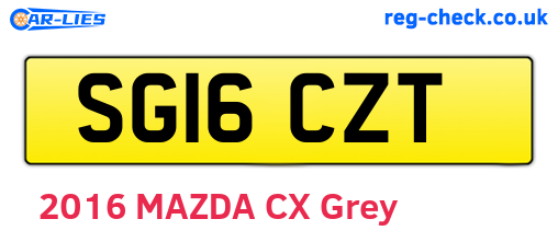 SG16CZT are the vehicle registration plates.