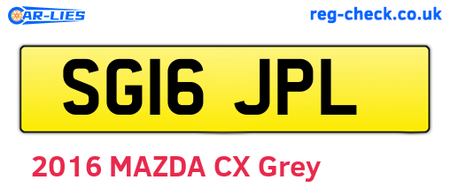 SG16JPL are the vehicle registration plates.