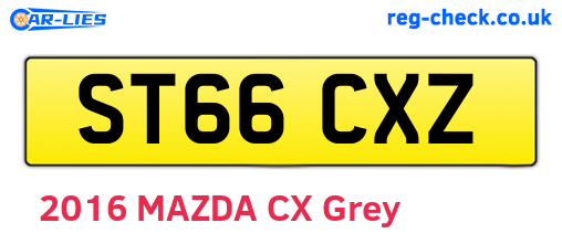 ST66CXZ are the vehicle registration plates.