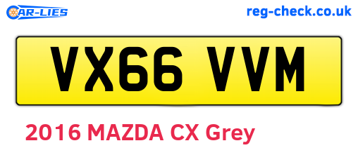 VX66VVM are the vehicle registration plates.