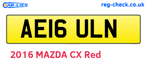 AE16ULN are the vehicle registration plates.