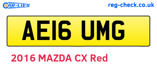 AE16UMG are the vehicle registration plates.