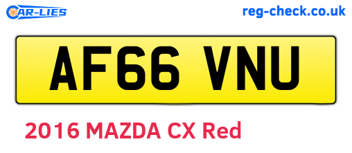 AF66VNU are the vehicle registration plates.