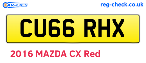CU66RHX are the vehicle registration plates.