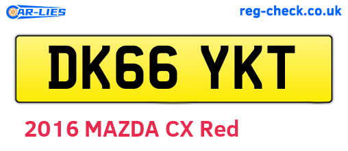DK66YKT are the vehicle registration plates.