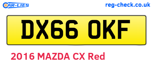 DX66OKF are the vehicle registration plates.