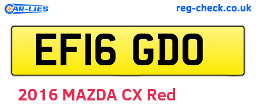 EF16GDO are the vehicle registration plates.