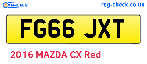 FG66JXT are the vehicle registration plates.