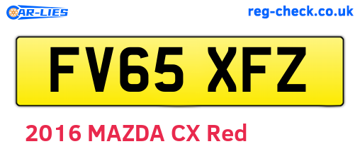 FV65XFZ are the vehicle registration plates.