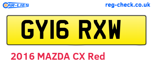 GY16RXW are the vehicle registration plates.