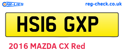HS16GXP are the vehicle registration plates.