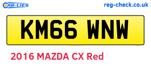KM66WNW are the vehicle registration plates.