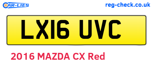 LX16UVC are the vehicle registration plates.