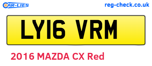 LY16VRM are the vehicle registration plates.