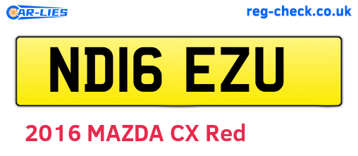 ND16EZU are the vehicle registration plates.