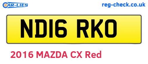 ND16RKO are the vehicle registration plates.