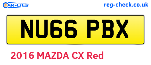 NU66PBX are the vehicle registration plates.