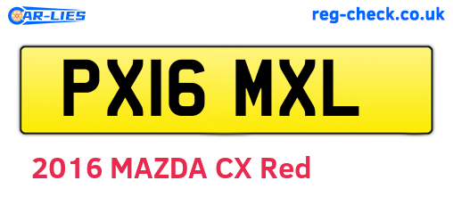 PX16MXL are the vehicle registration plates.