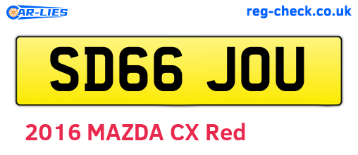SD66JOU are the vehicle registration plates.