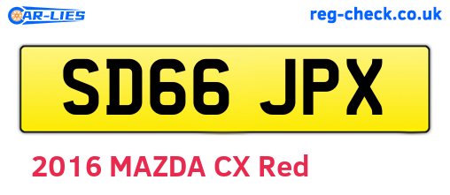 SD66JPX are the vehicle registration plates.