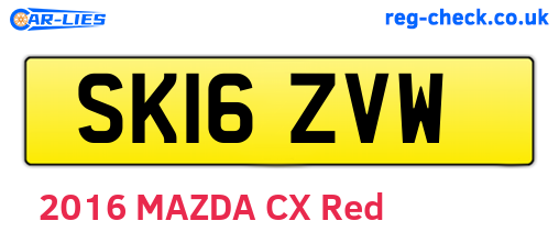 SK16ZVW are the vehicle registration plates.