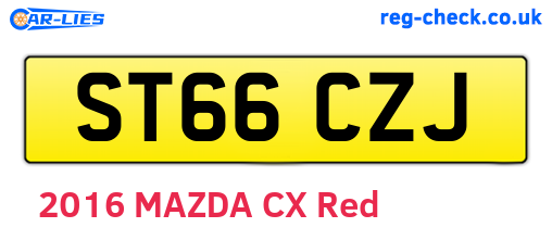 ST66CZJ are the vehicle registration plates.