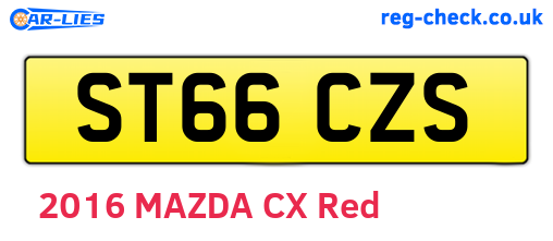 ST66CZS are the vehicle registration plates.