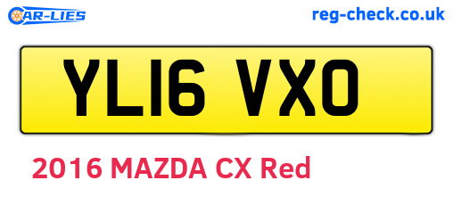 YL16VXO are the vehicle registration plates.