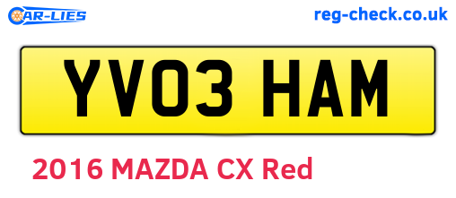 YV03HAM are the vehicle registration plates.